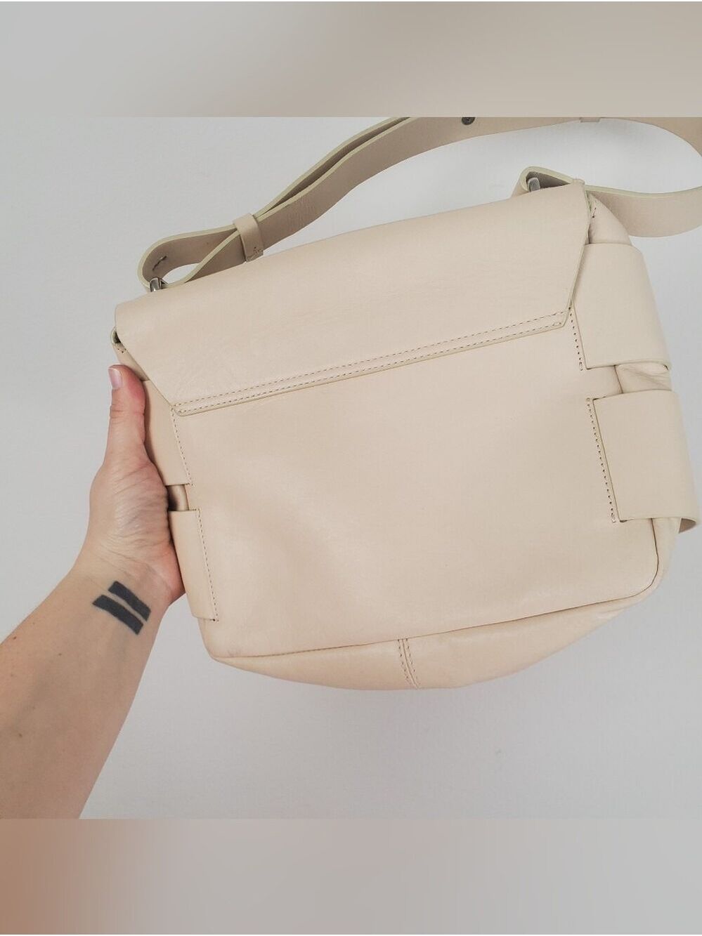 LIA NUMA Satchel Shoulder Handbag Genuine Calf Leather Made In Italy - Picture 3 of 14